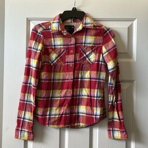 American Eagle Red Plaid Cotton Top